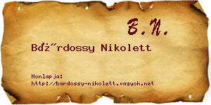 Bárdossy Nikolett névjegykártya